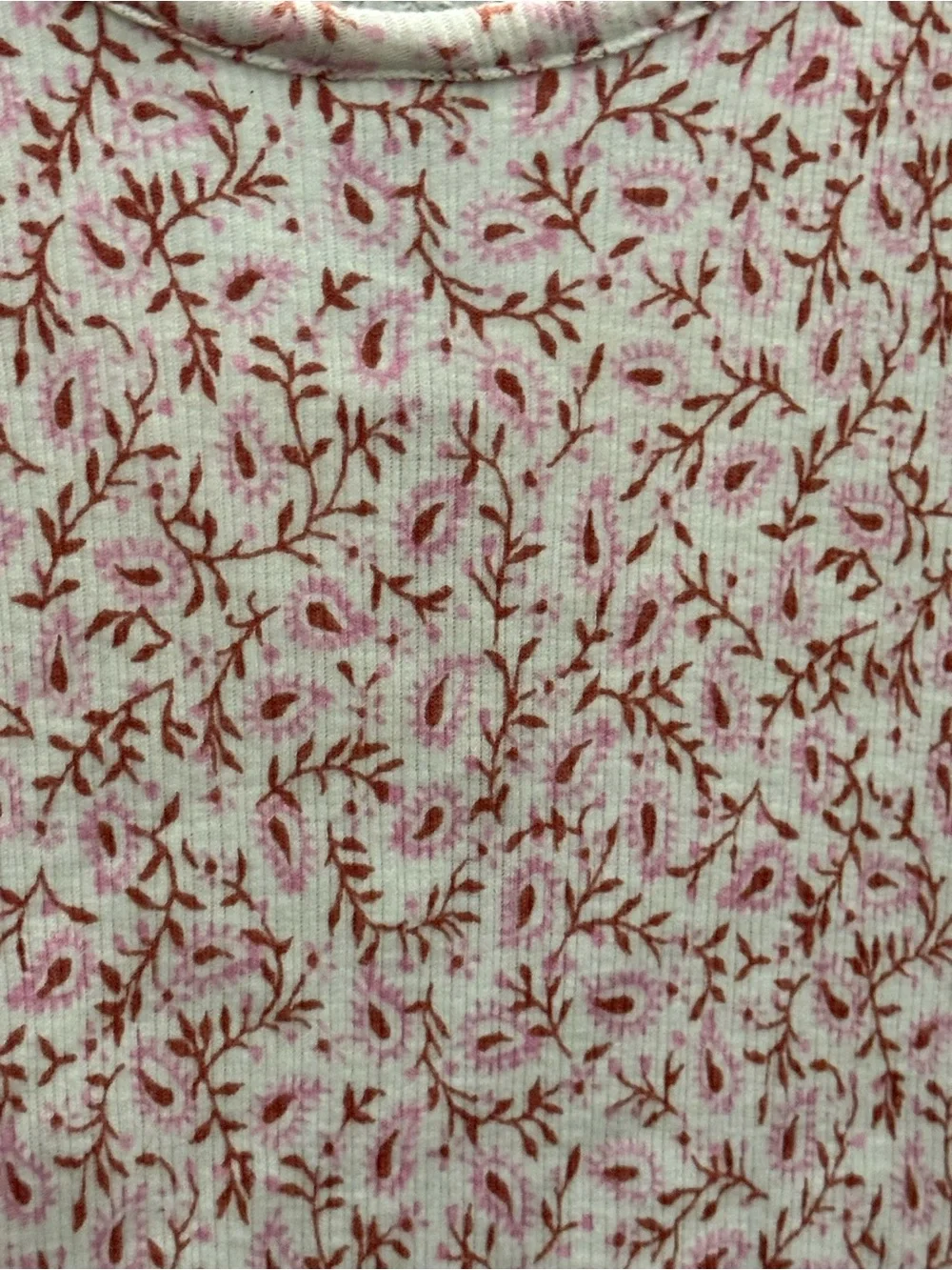Old Navy Pink Floral Ribbed Henley Tank